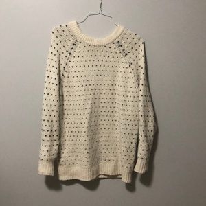 White with black dots Aerie oversized sweater